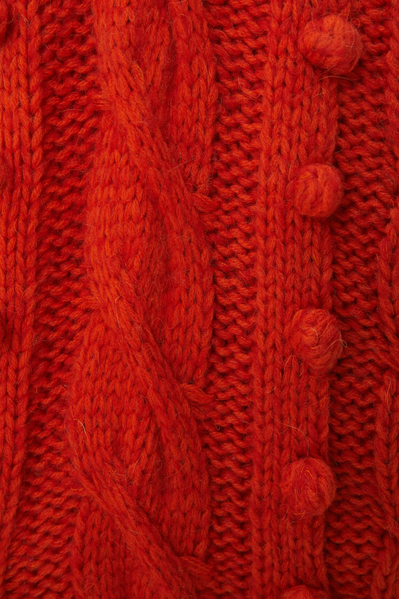 Orange Braided Knit Cardigan 4