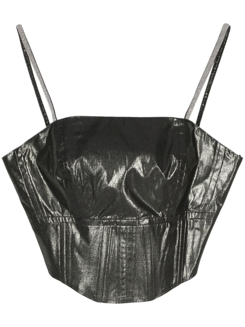 lamé corset crop top 1