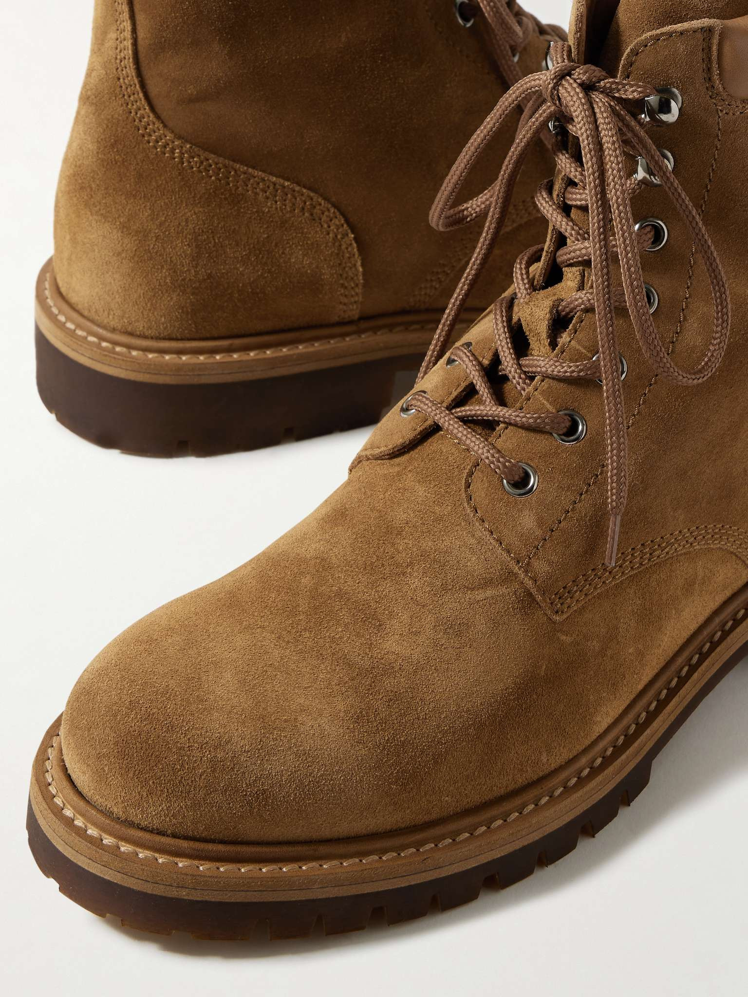 Boss 002 Leather-Trimmed Suede Boots - 5