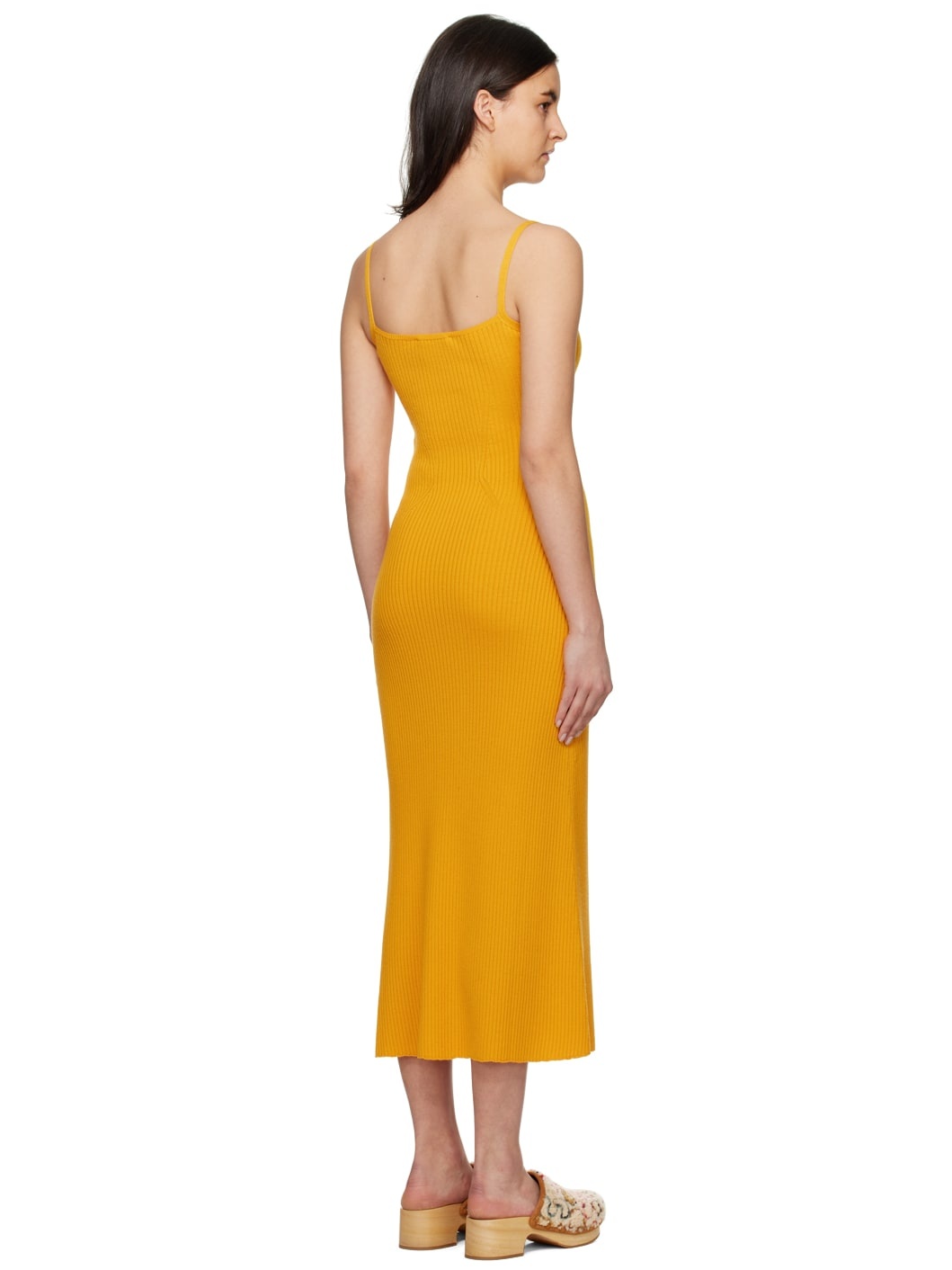 Yellow Ribbed Long Dress - 3