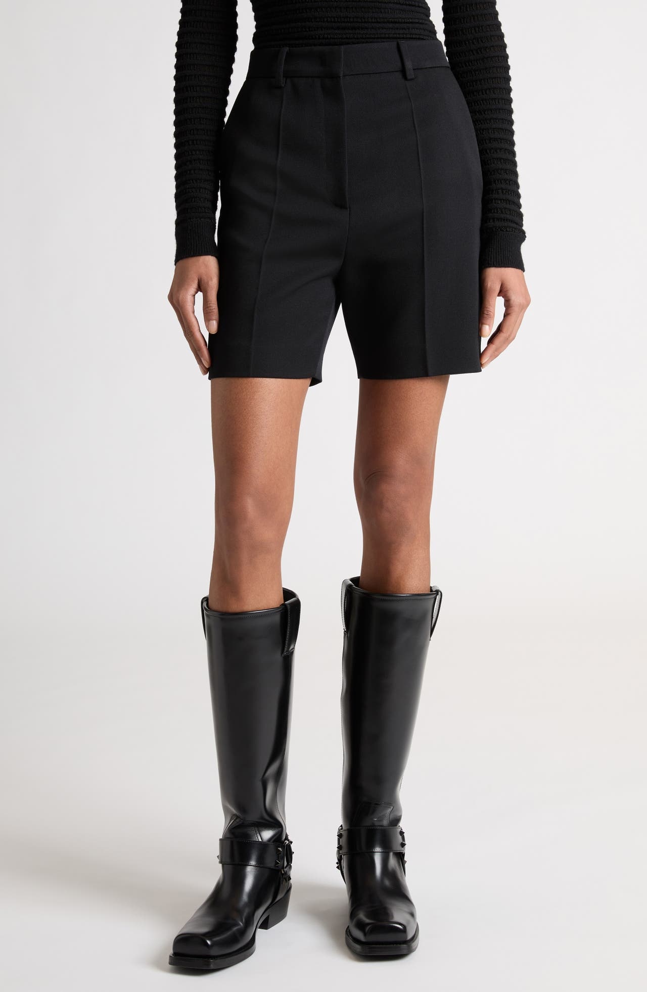 Valentino Garavani Virgin Wool Bermuda Shorts in Nero at Nordstrom - 1