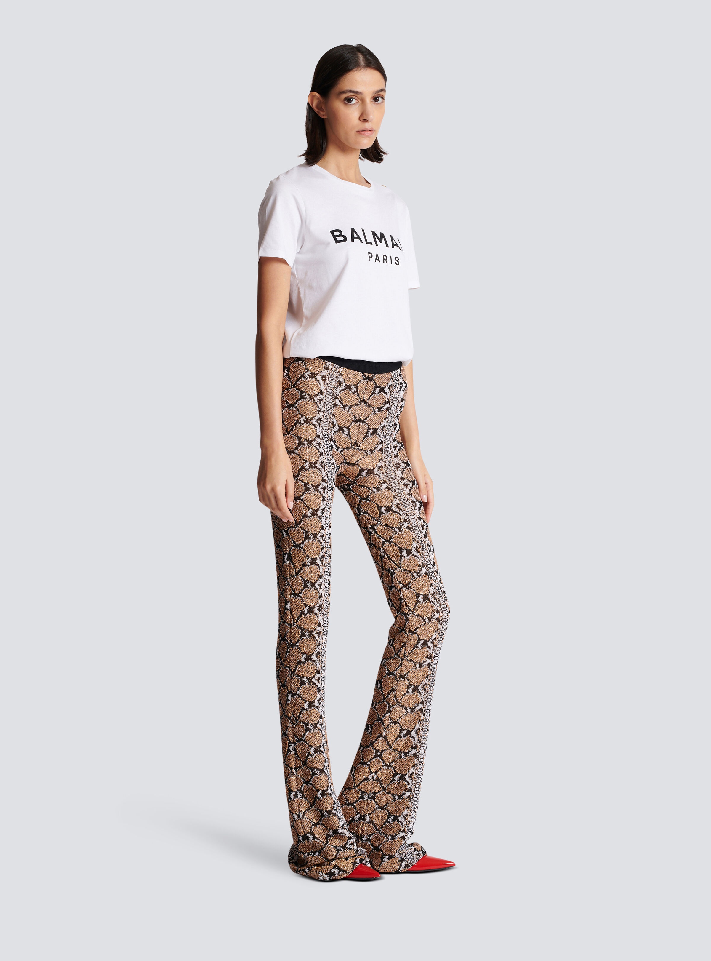 Snakeskin knit trousers - 3