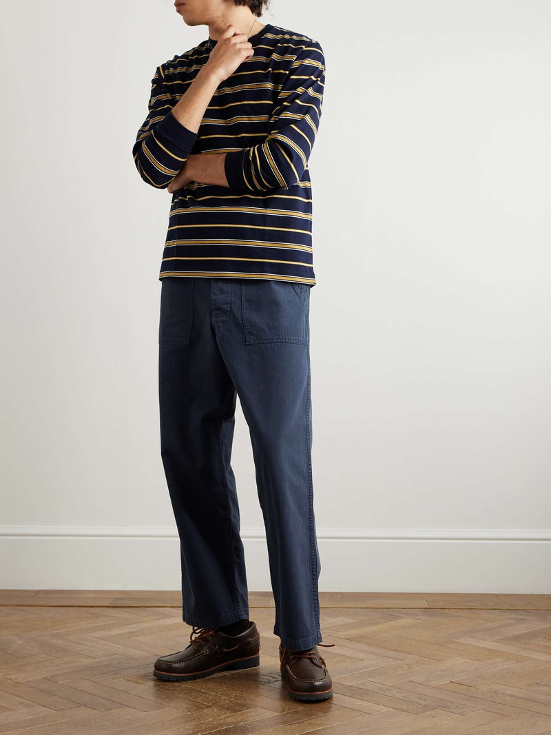 orSlow Straight-Leg Herringbone Cotton Trousers outlook