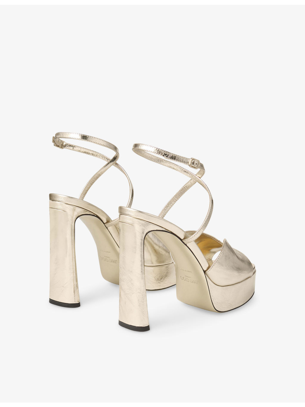 Karli Platform 125 Metallic Leather Sandals - 4