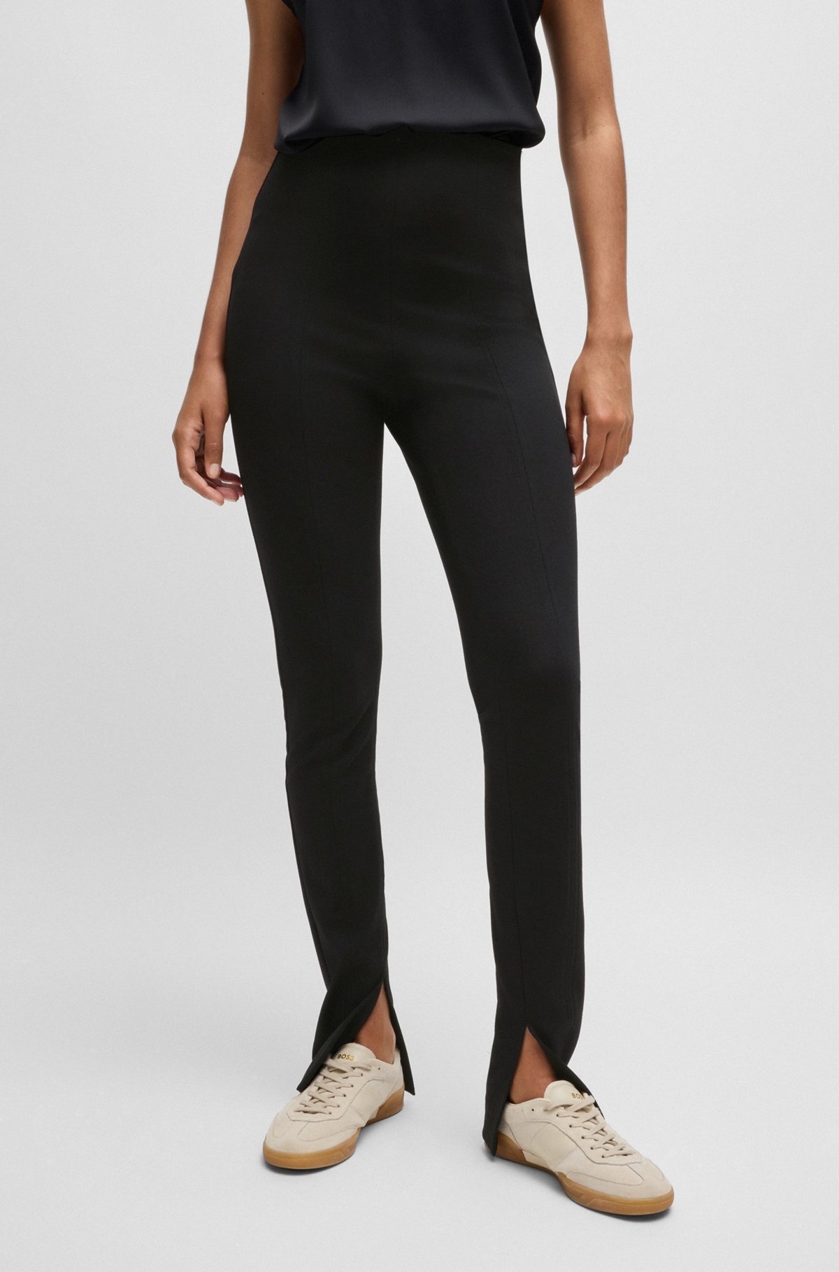 FORMAL TROUSERS IN STRETCH FABRIC WITH SLIT HEMS - 2