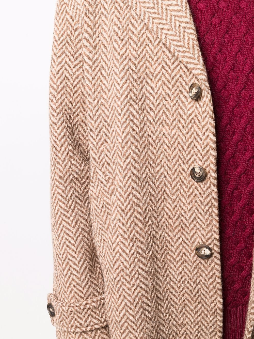 chevron-knit wool coat - 5