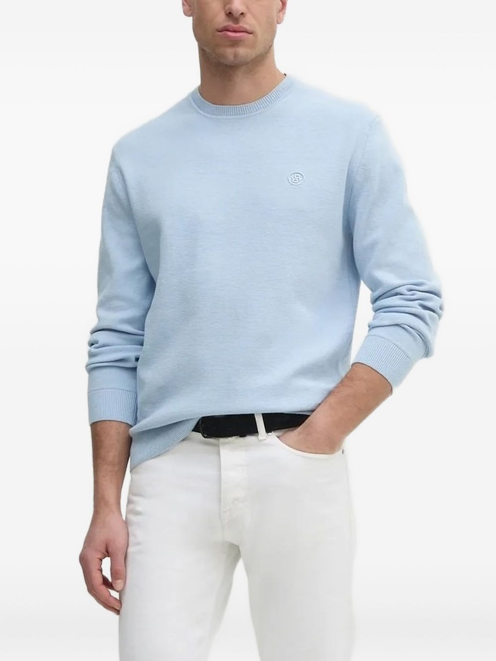 embroidered crew-neck sweater - 1