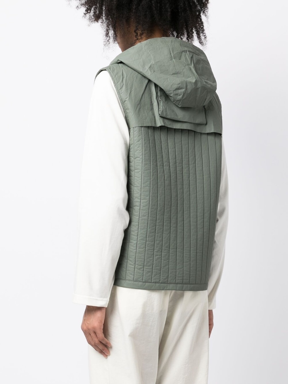 quilted hooded gilet - 4