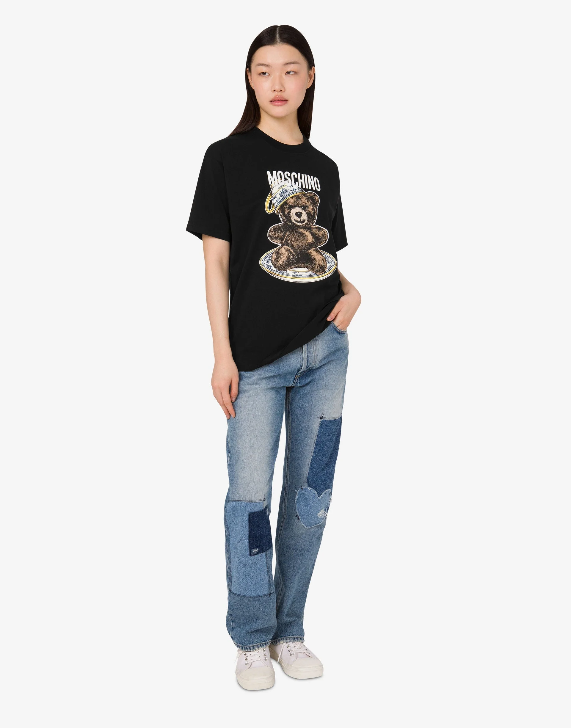 ORGANIC COTTON JERSEY T-SHIRT MOSCHINO TEDDY BEAR - 1