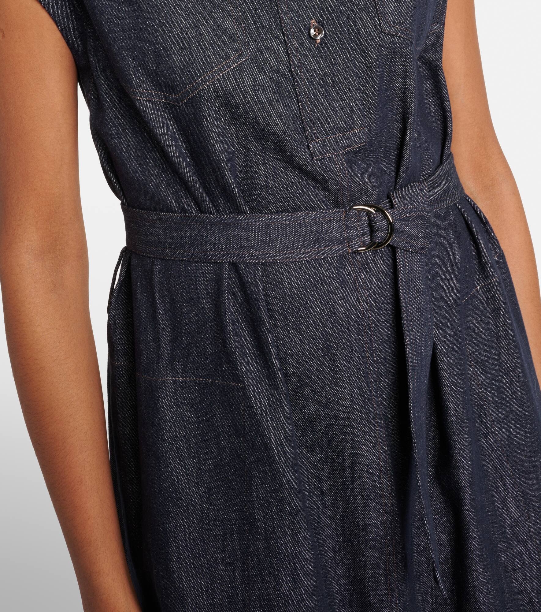 Belted denim maxi dress - 5