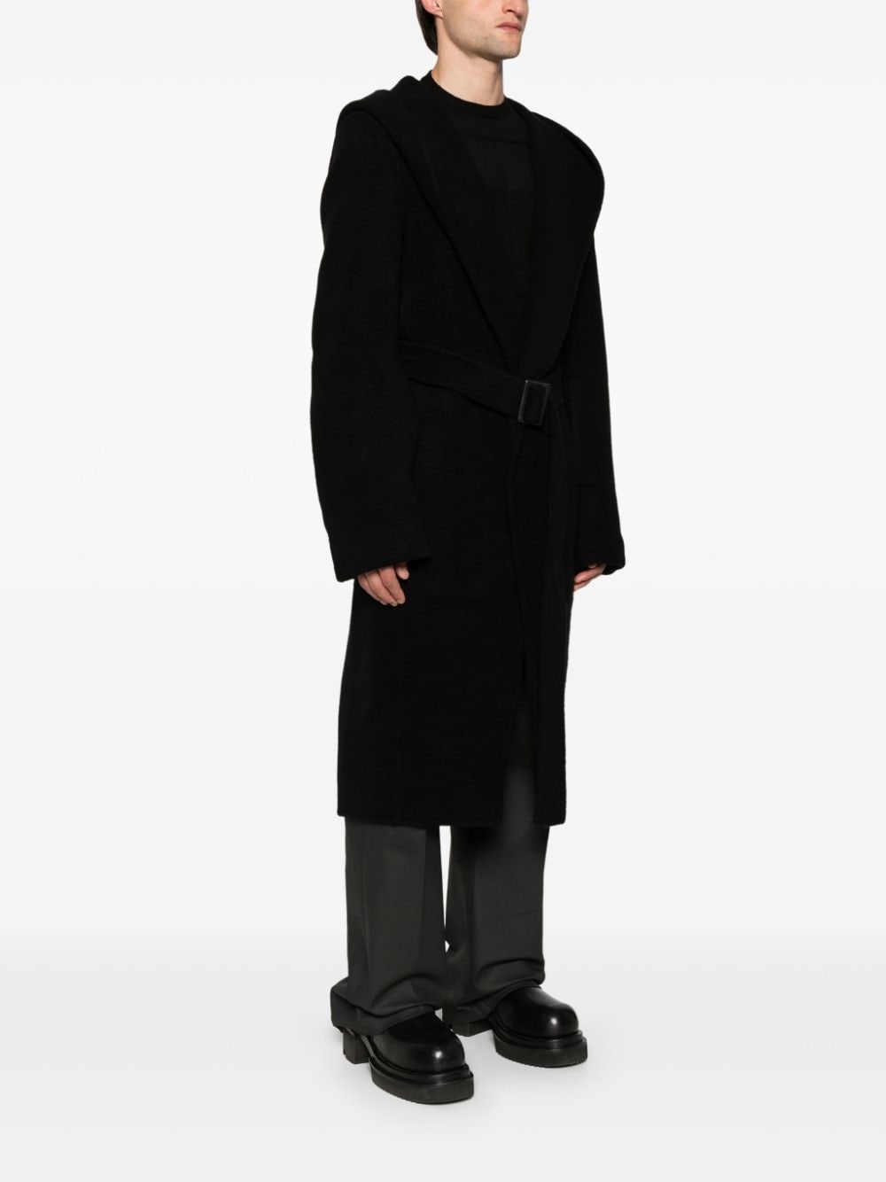 Slim Hoodie cashmere coat - 3