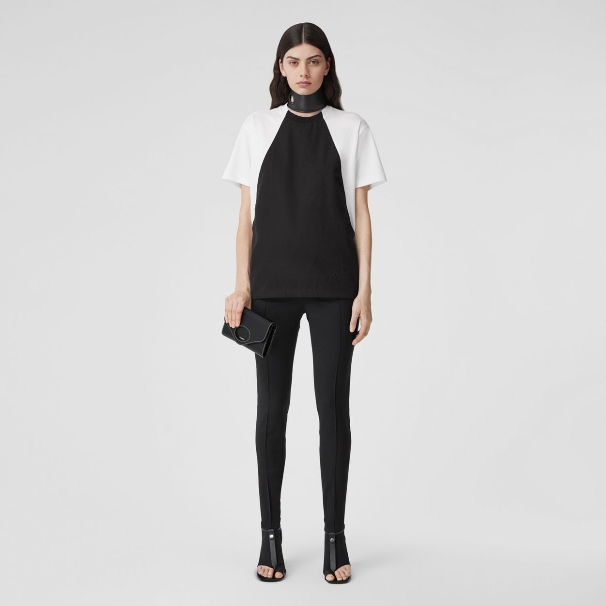 Geometric Panel Cotton Oversized T-shirt - 6