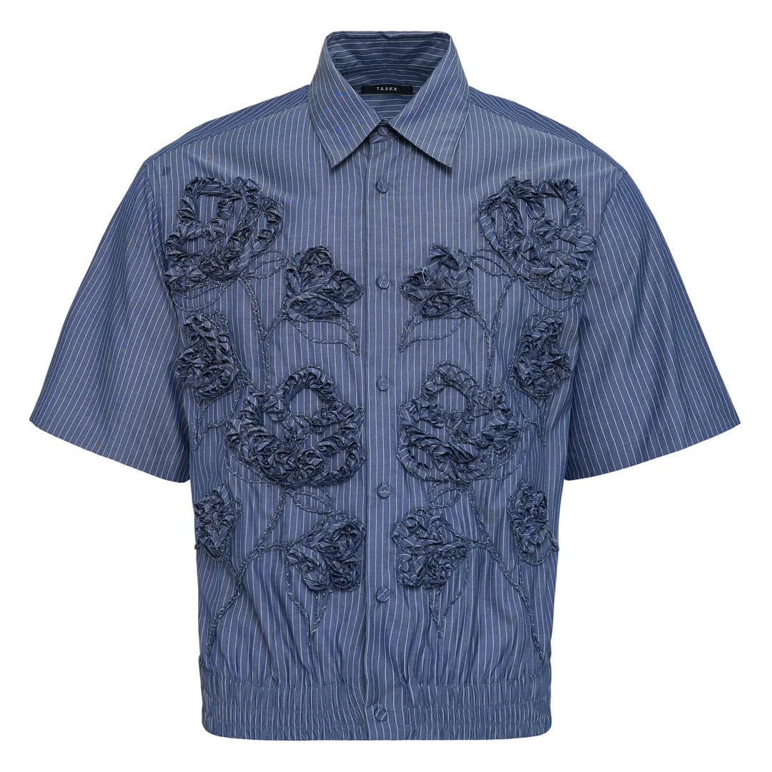 Short Sleeve Cropped Shirt Patch Detail - 1