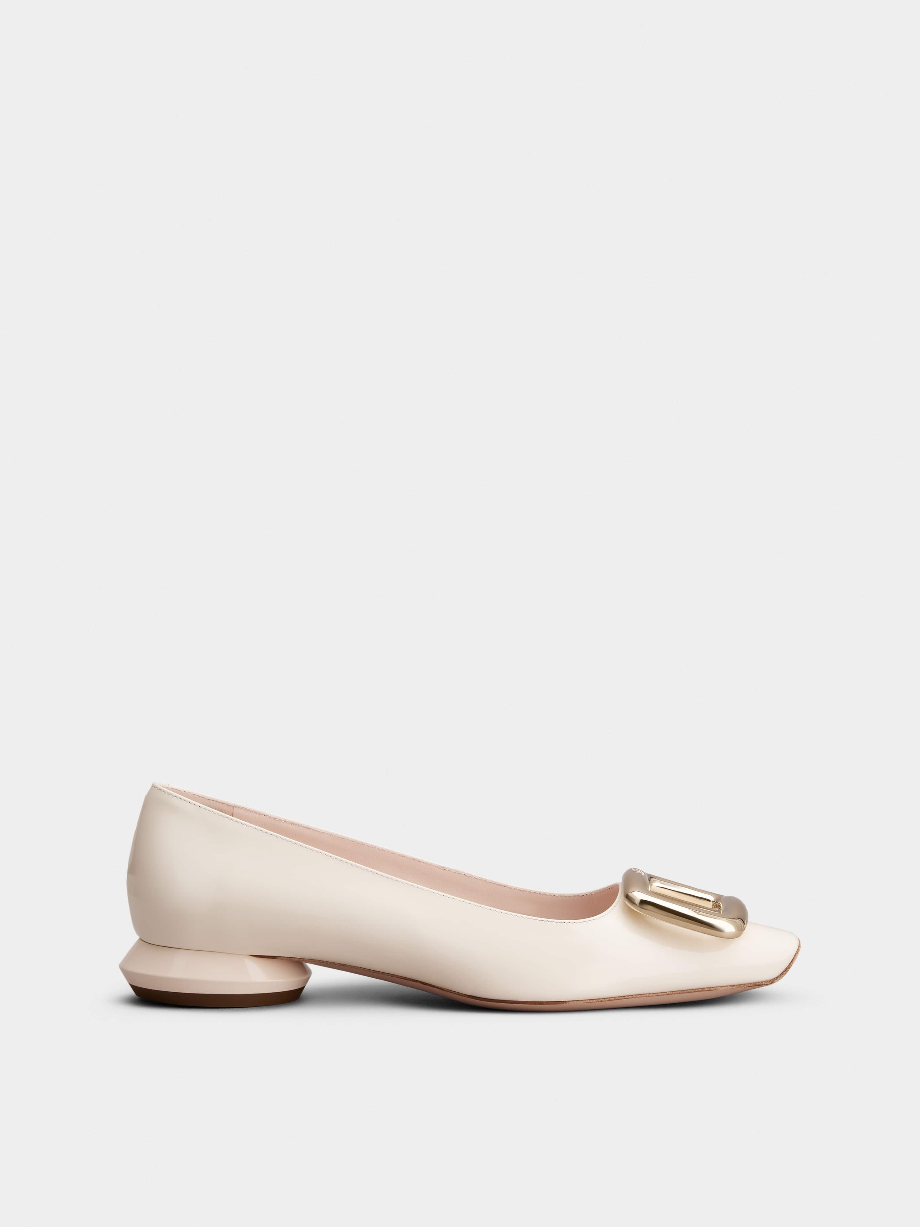 Viv' Choc Metal Buckle Ballerinas in Patent Leather - 1