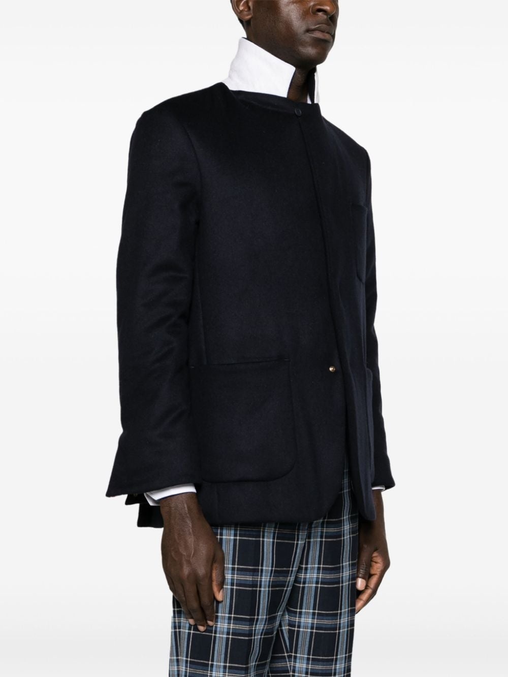 padded cashmere shirt jacket - 3