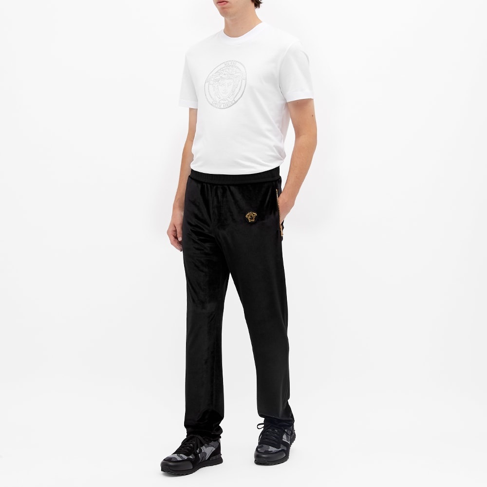 Versace Embroidered Medusa Velour Track Pant - 7