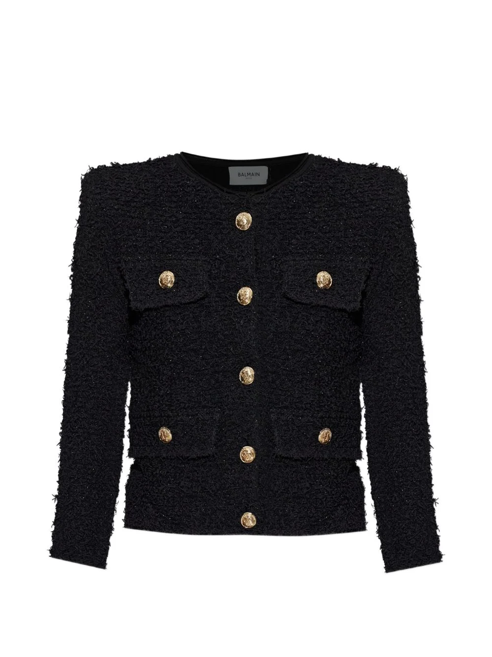 tweed shoulder-pads jacket - 1