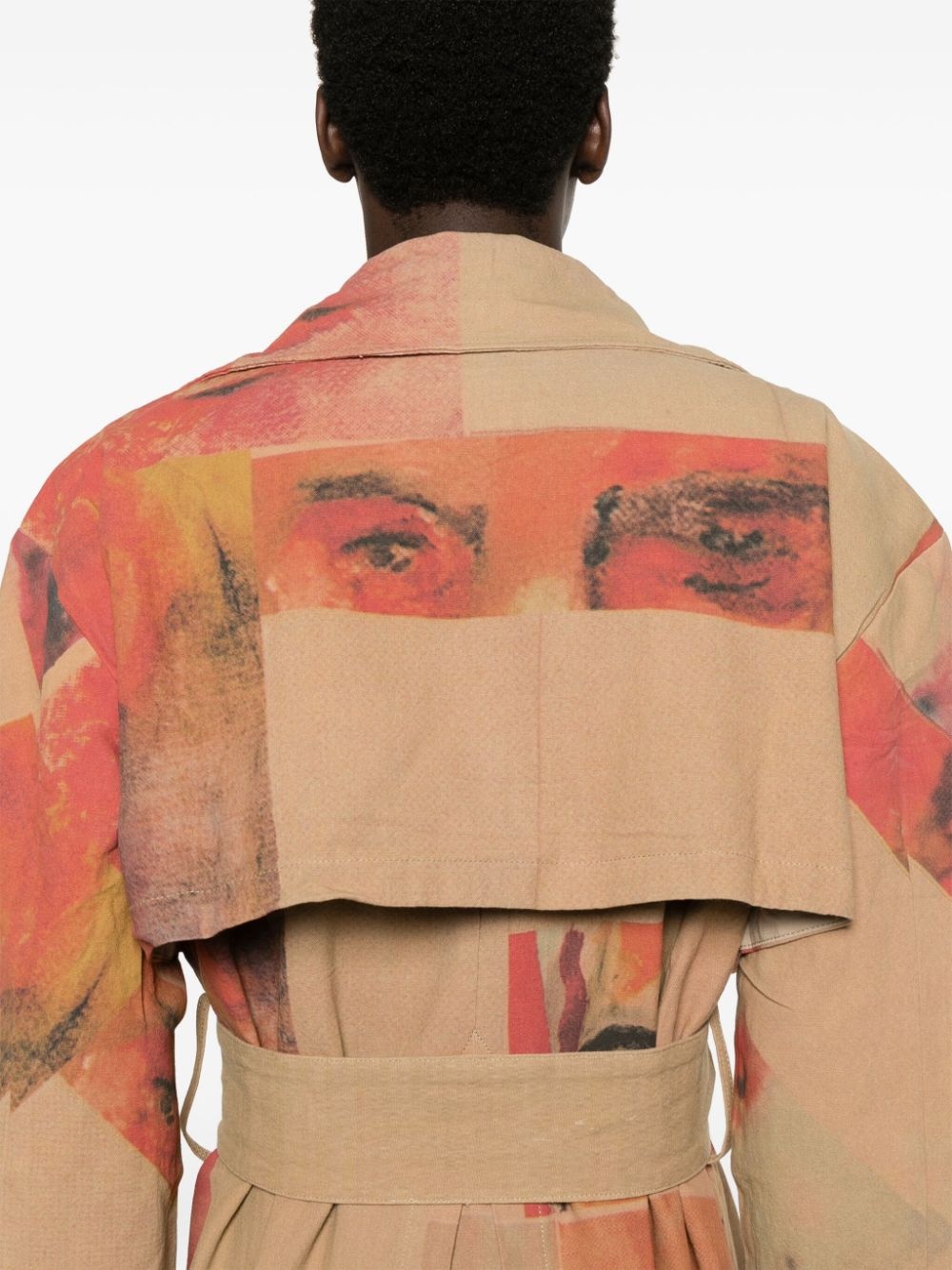 Faces Collage trench coat - 5