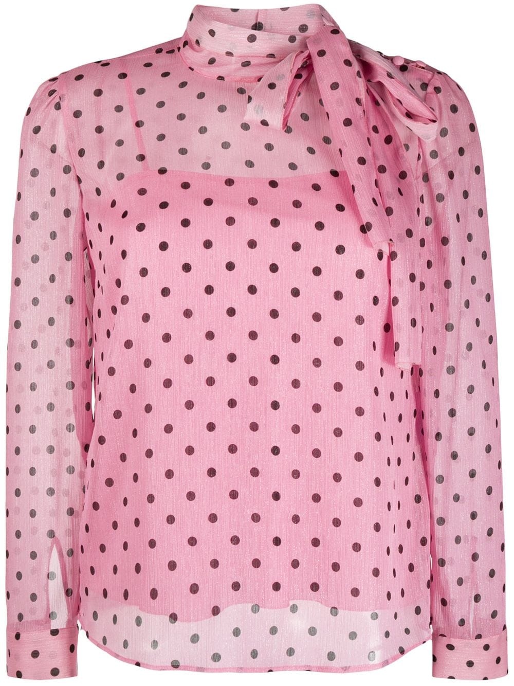 polka-dot print blouse - 1