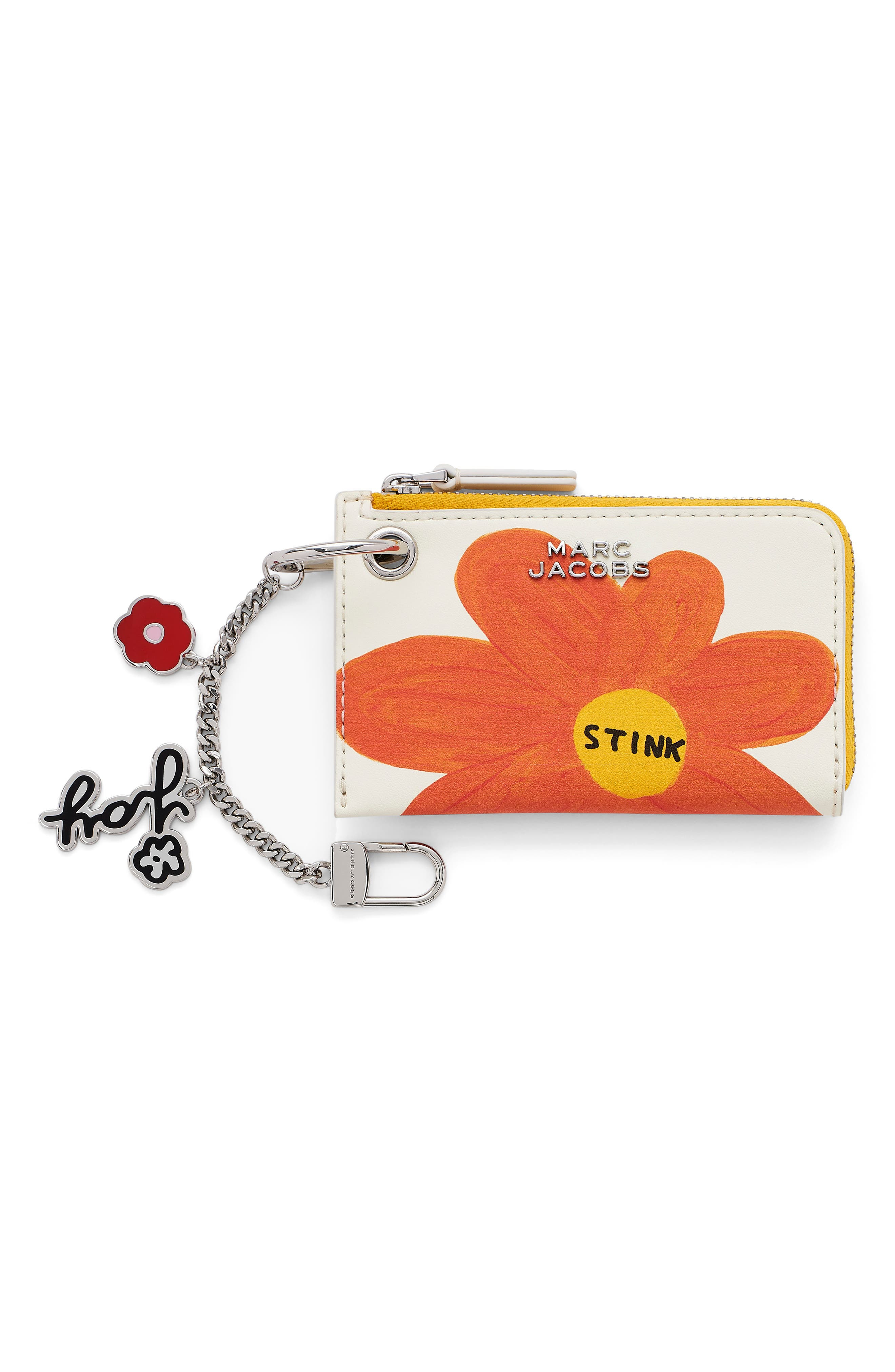 Marc Jacobs The Leather Coin Purse Bag Charm in White Multi at Nordstrom - 1