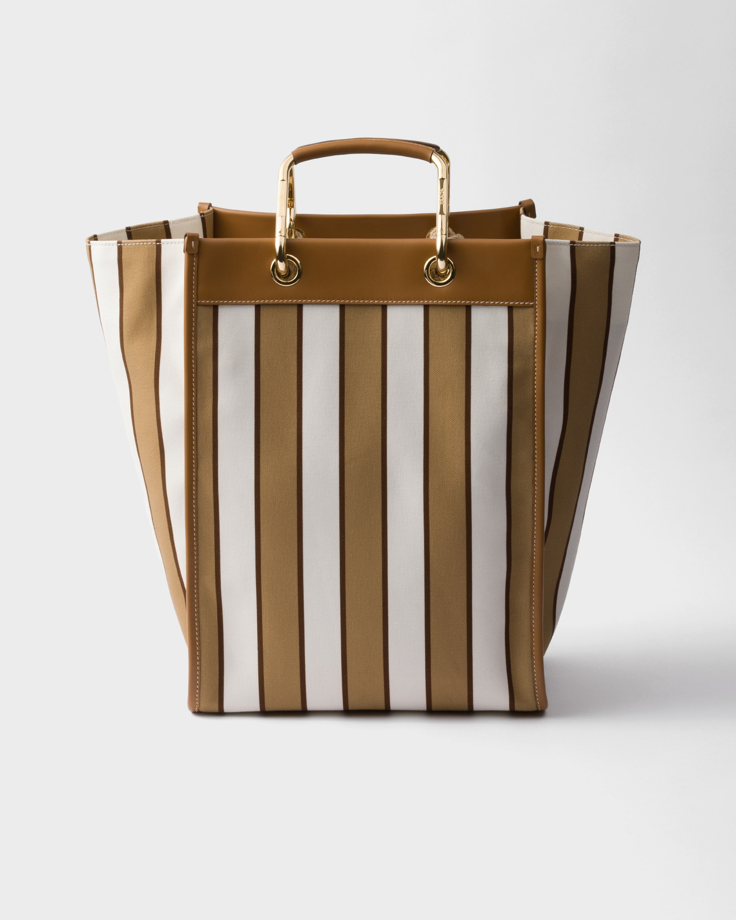 Large printed canvas and leather tote bag - 3