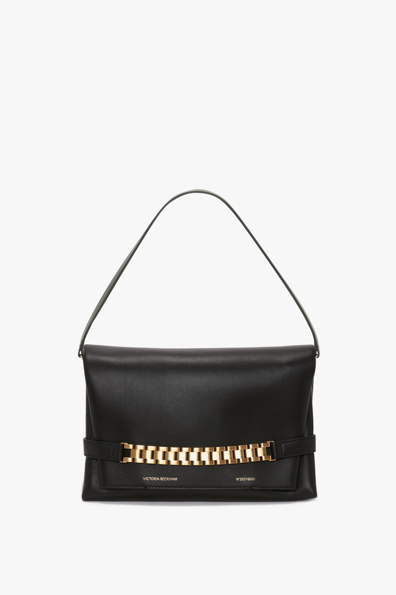 Chain Pouch Bag In Black Leather 1