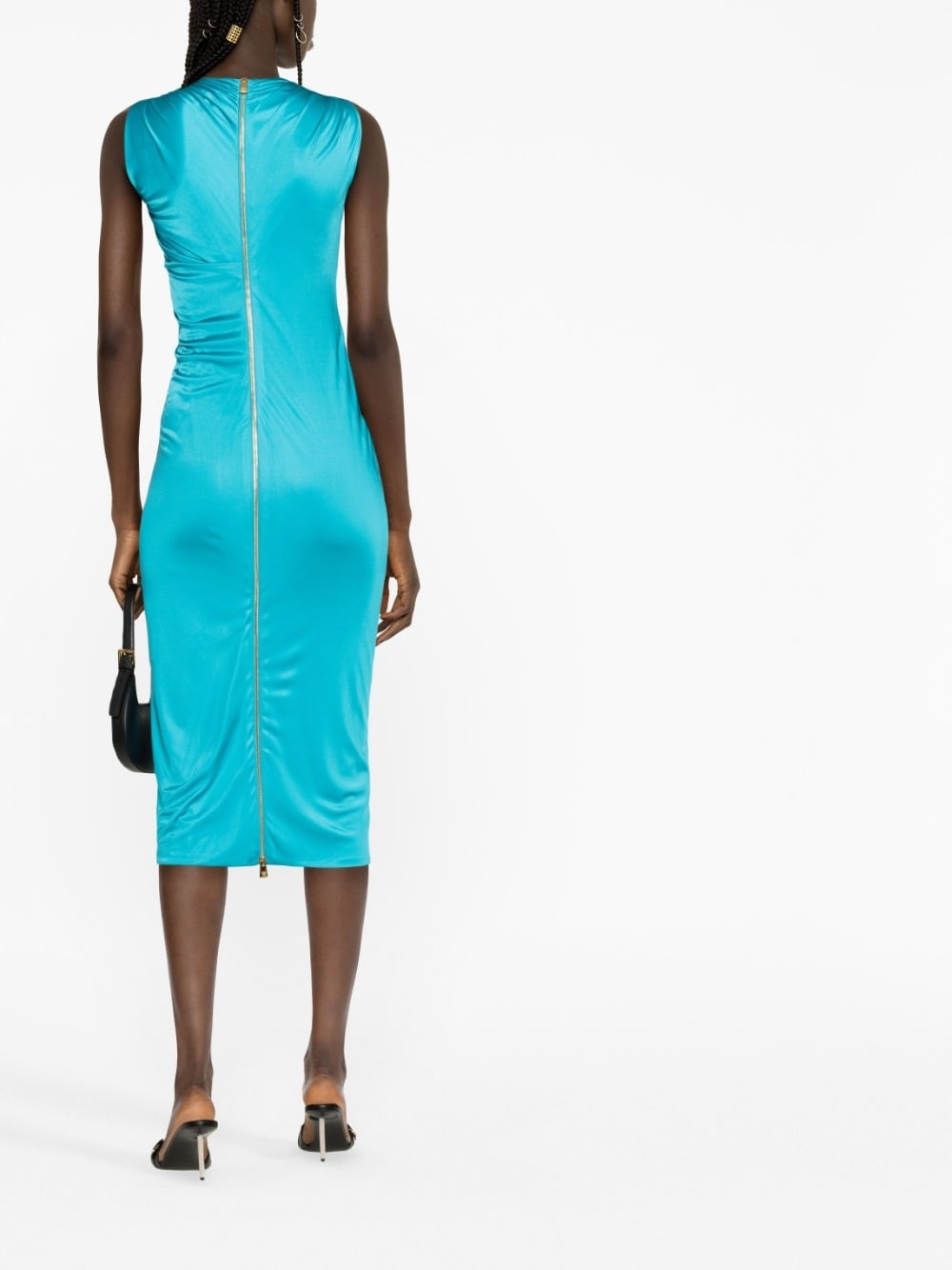 ruched sleeveless midi dress - 4