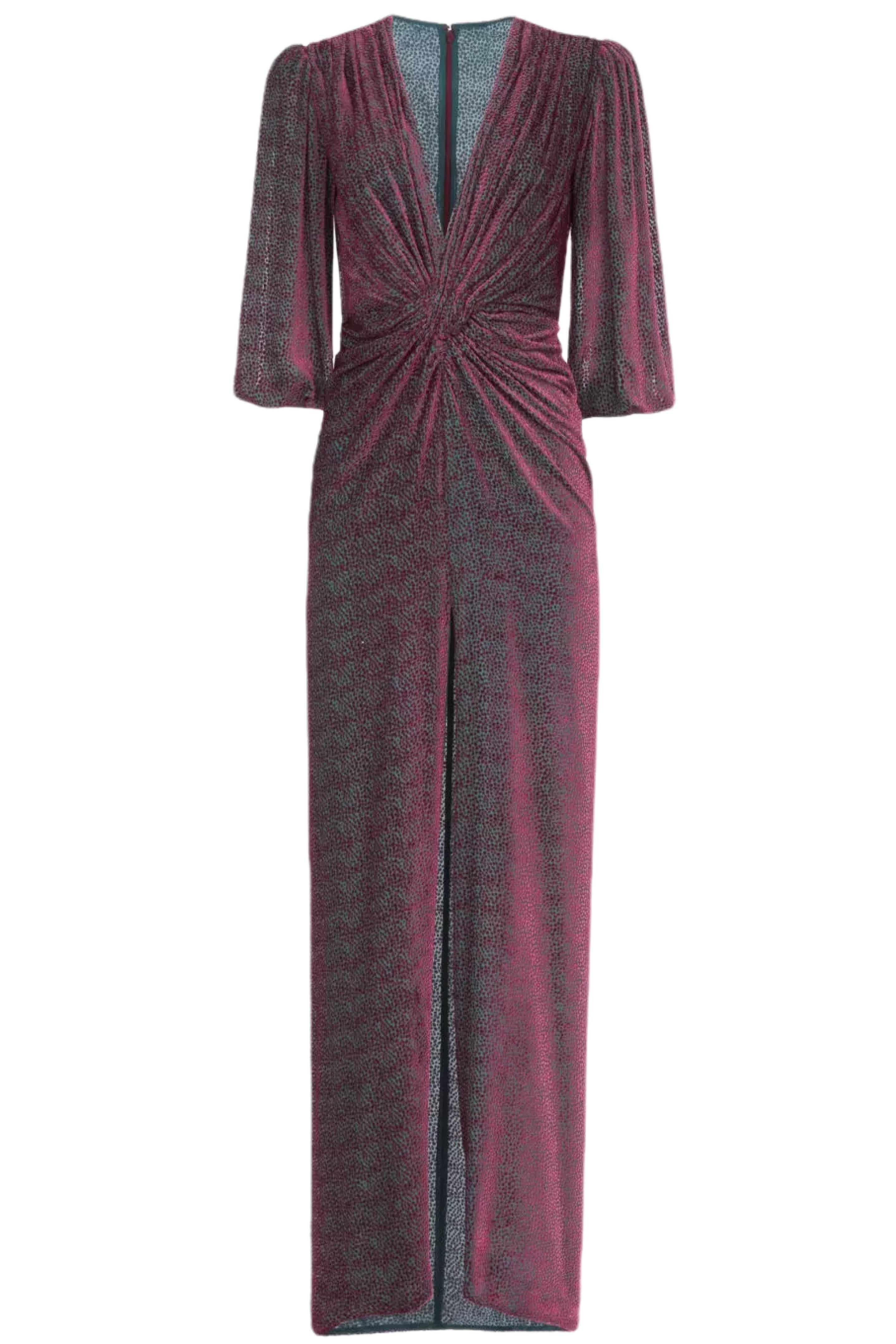 KALLISTA SILK VELVET DEVORÈ GOWN - 1
