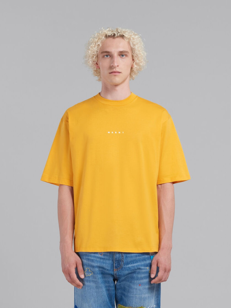 Marni ORANGE BIO COTTON T-SHIRT WITH MINI LOGO outlook