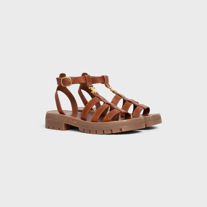 CELINE CLEA TRIOMPHE GLADIATOR CHUNKY SANDAL in Vegetable - Tanned Calfskin outlook