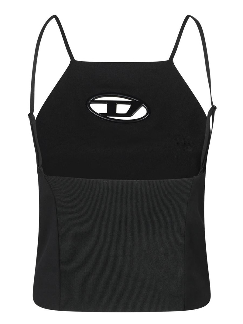 Diesel Diesel Black Tank Top With Cut-Out Logo outlook