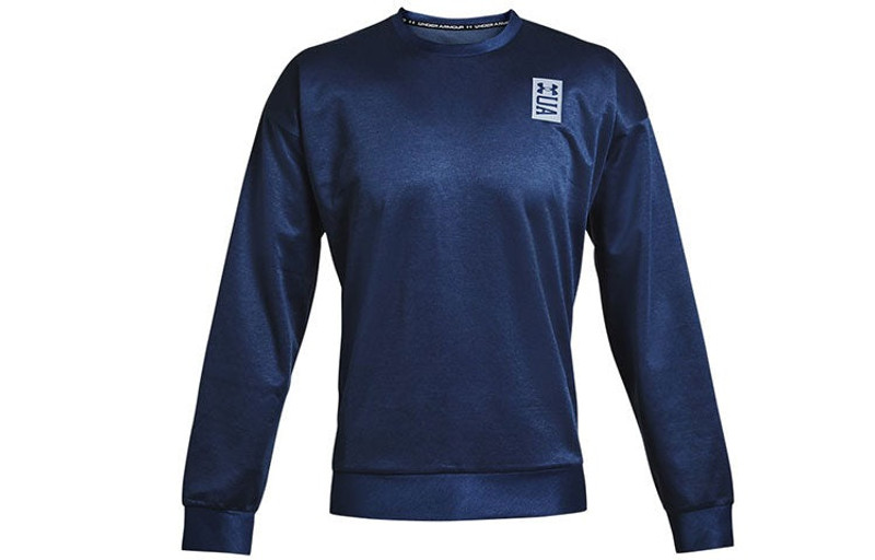 Men's Under Armour Recover Round Neck Training Loose Sports Navy Blue 1361757-408 - 1