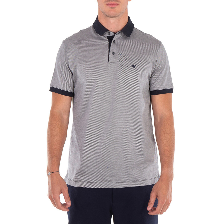 Emporio Armani Lyocell-Blend Striped Polo Shirt - 1