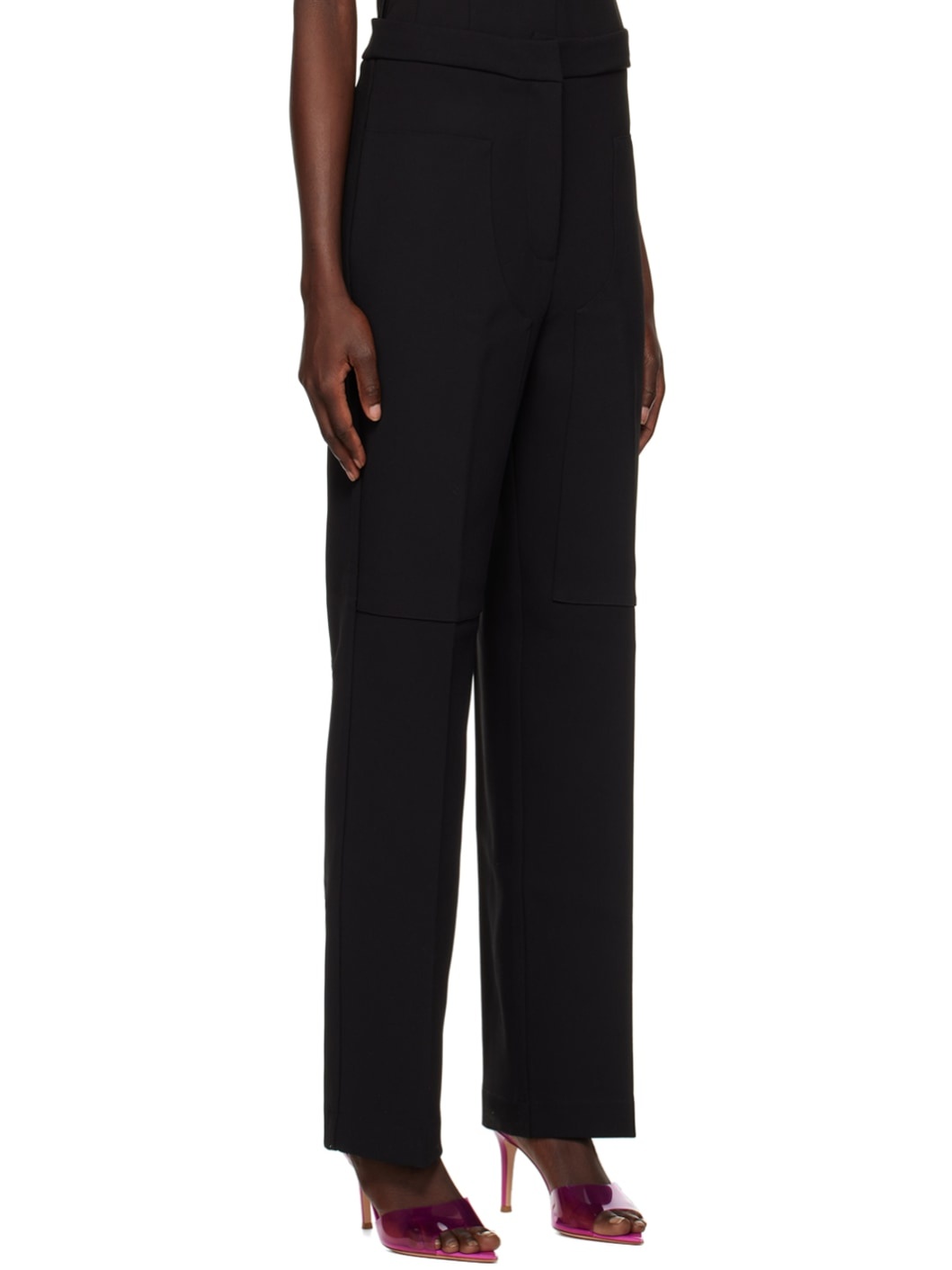Black Slouchy Suit Trousers - 2