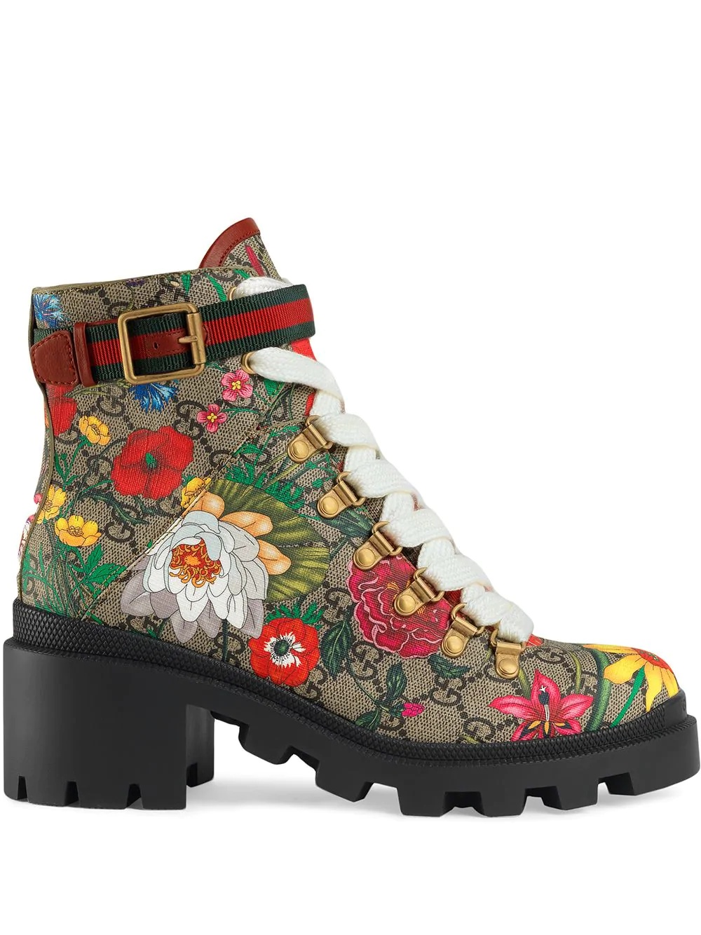 Flora print 57mm ankle boots - 1