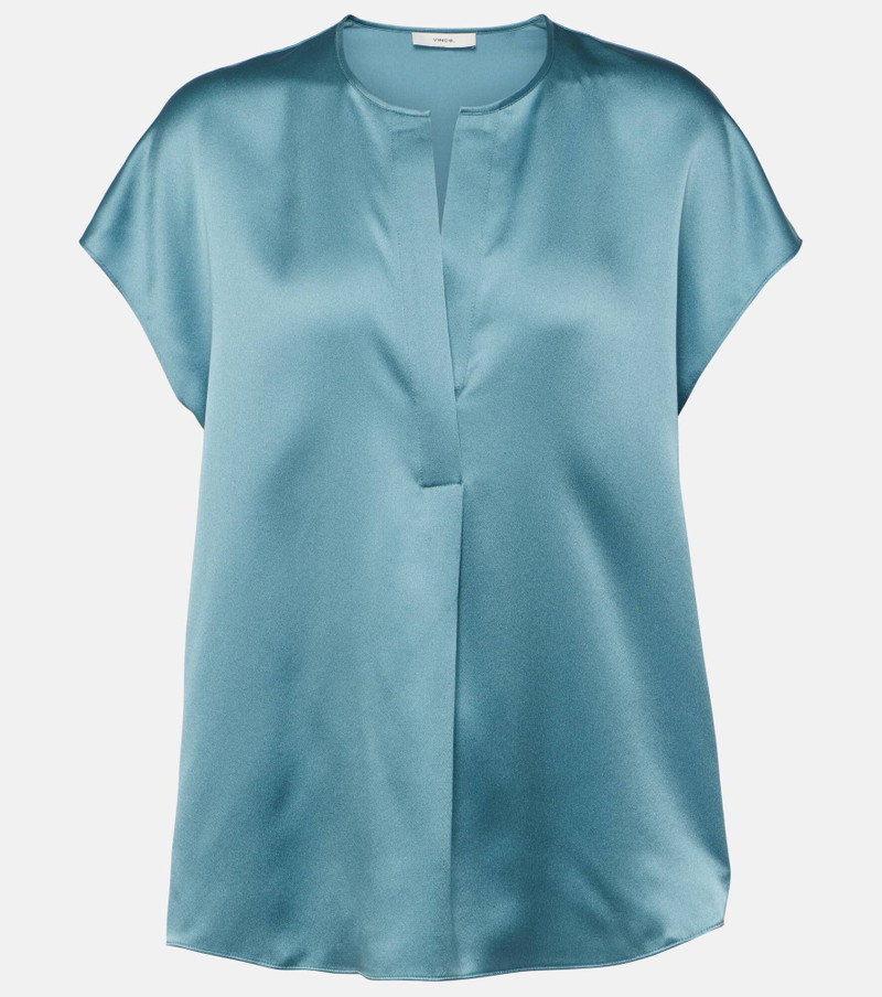 Tie-neck silk blouse 1