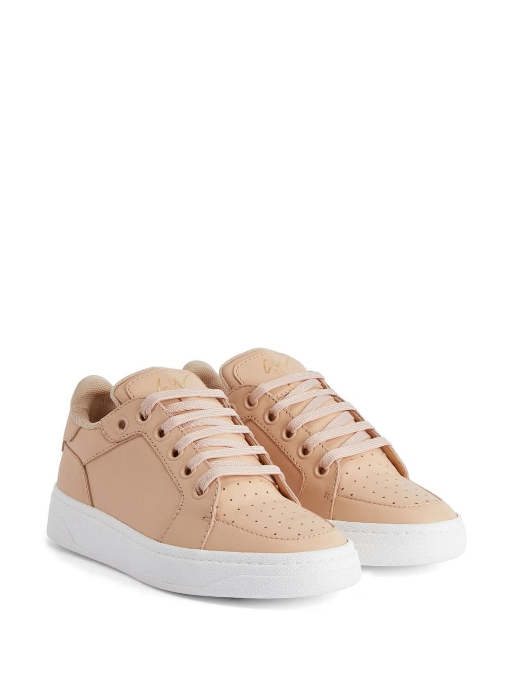 calf-leather lace-up sneakers - 2