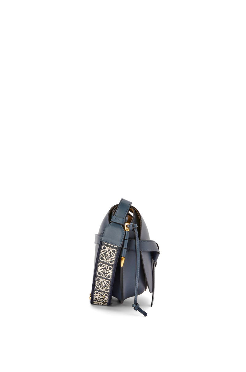 Small Gate bag in soft calfskin and jacquard 4