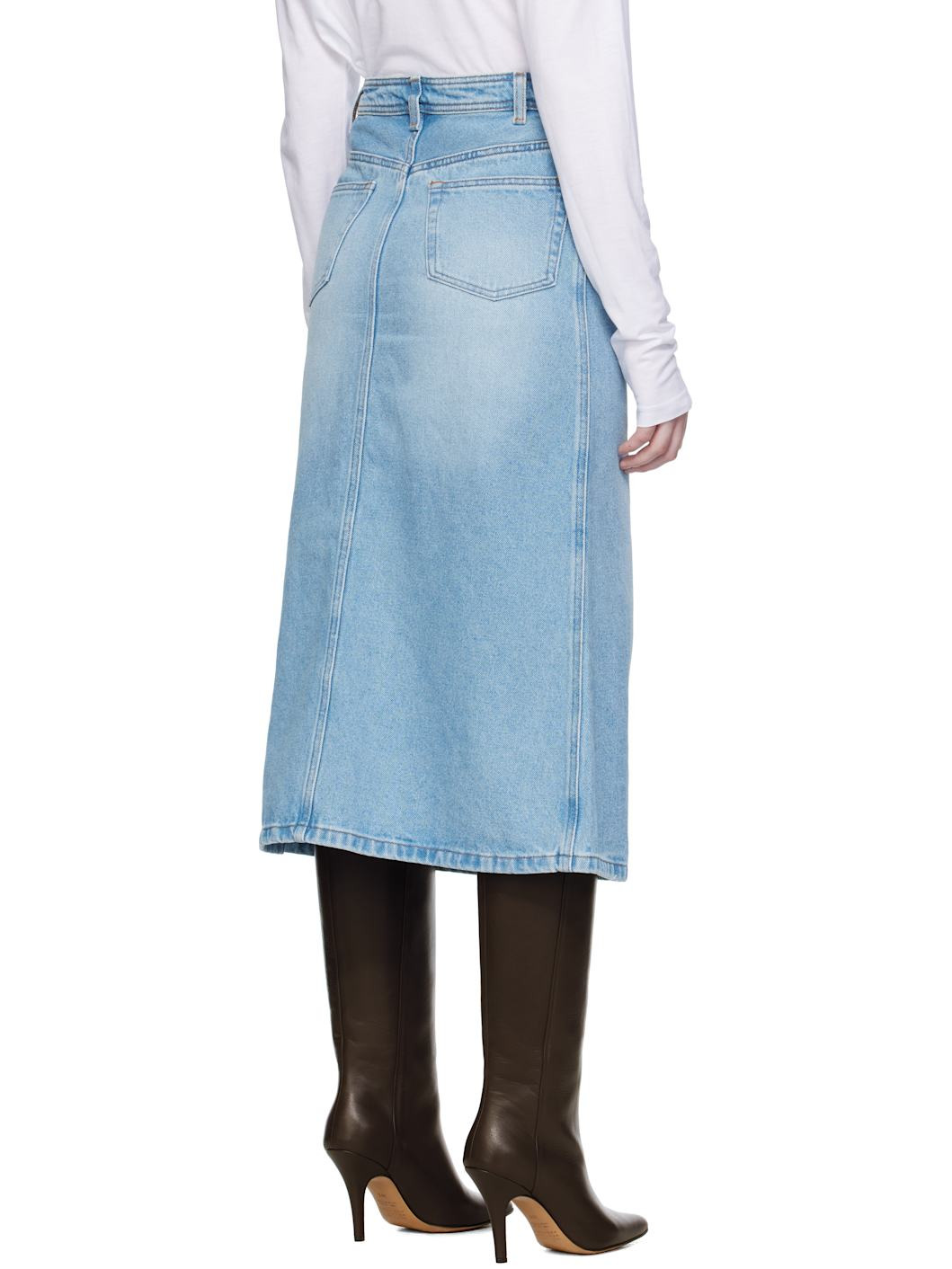 Blue Georgia Denim Midi Skirt - 3