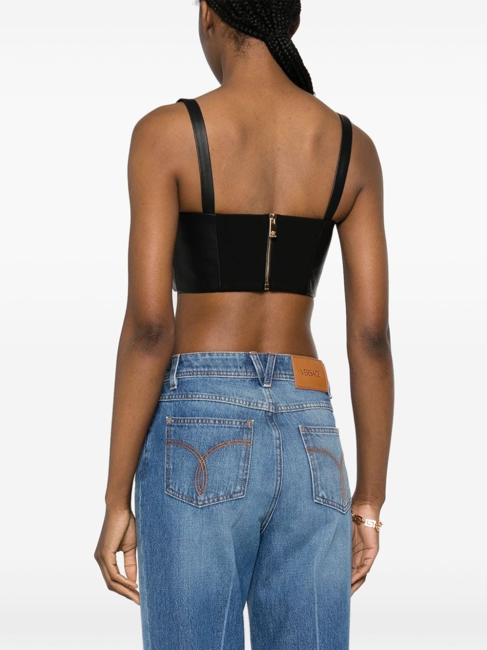 Medusa '95 leather bustier top - 4