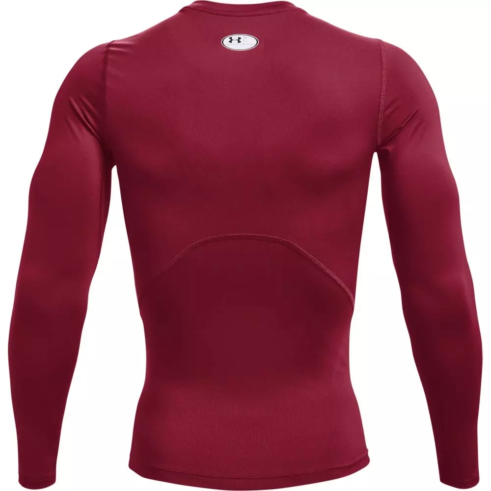 Men's HeatGear Armour Long Sleeve Shirt - Red/White - 5