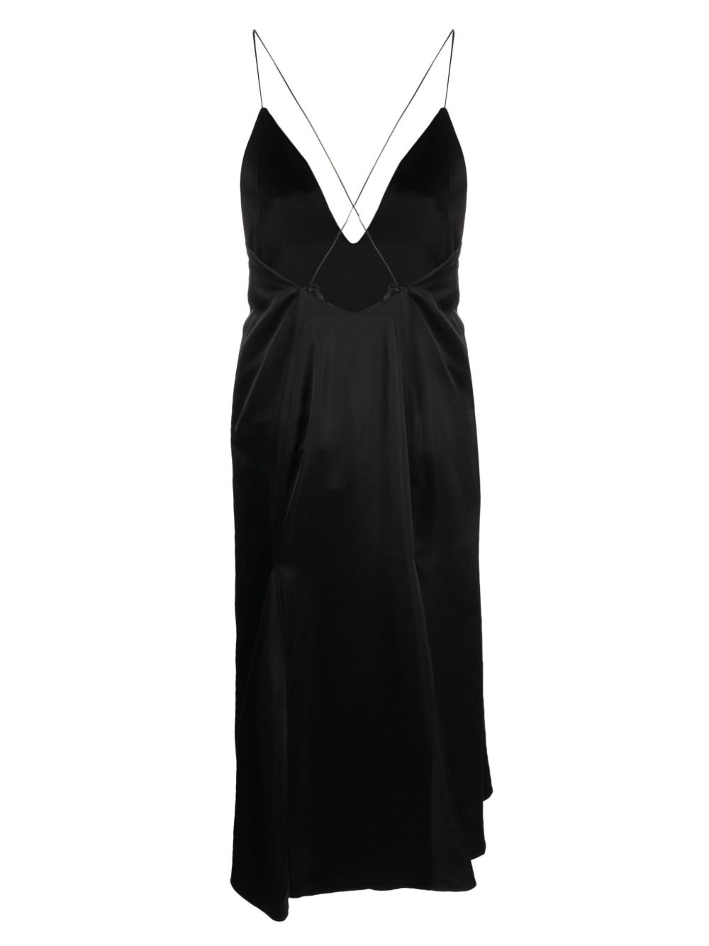 crystal-embellished satin dress - 2