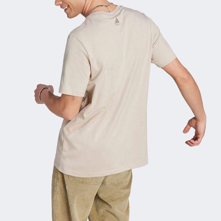 adidas Essentials Single Jersey Big Logo T-shirt 'Wonder Beige' IJ8575 - 3