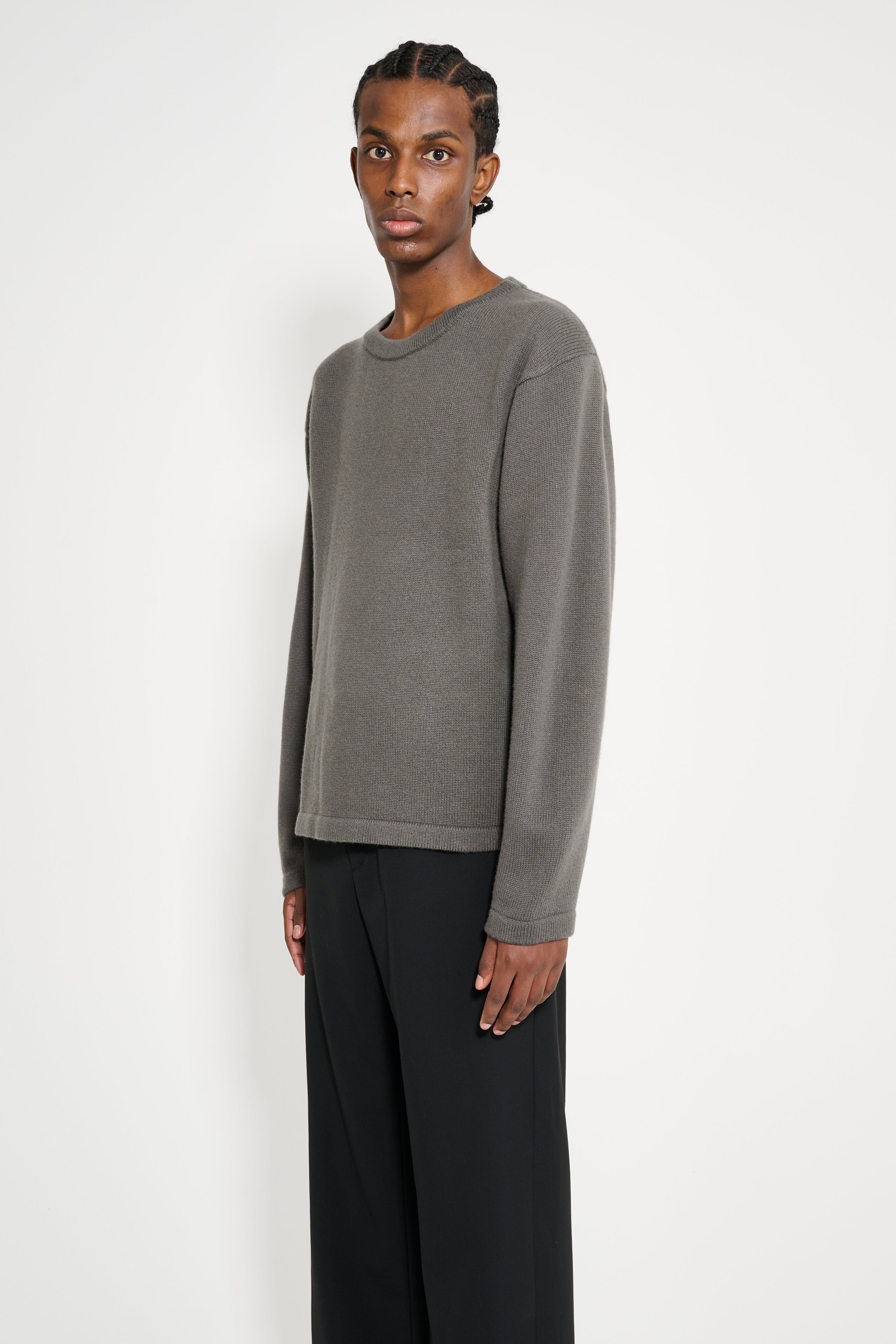 LADY WHITE CO. WOOL CASHMERE SWEATER MARINE GREY - 2