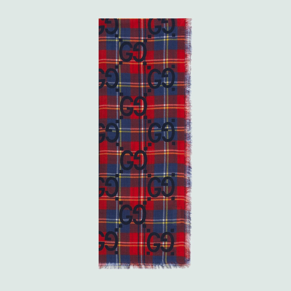 Maxi GG print wool scarf - 1