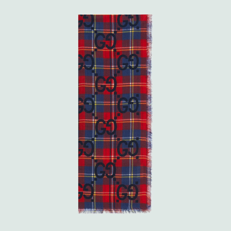 Maxi GG print wool scarf 1