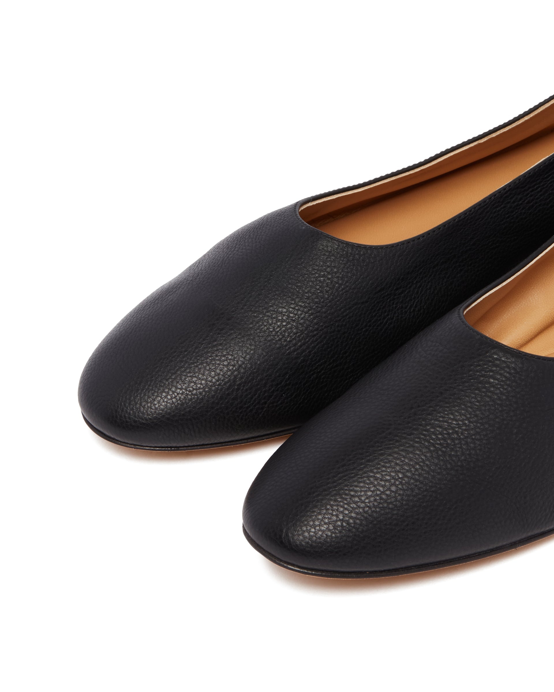 Black Awar Leather Flats - 6