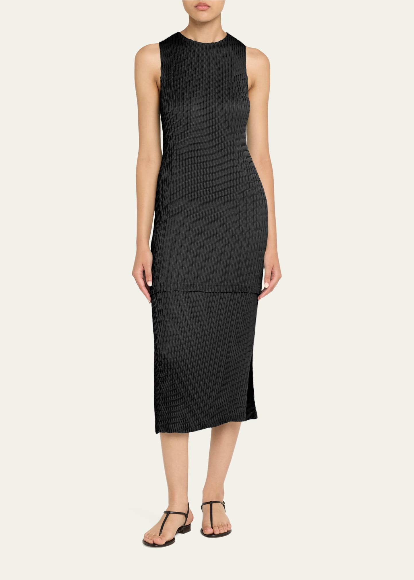 Sleek Pleats Midi Skirt - 2