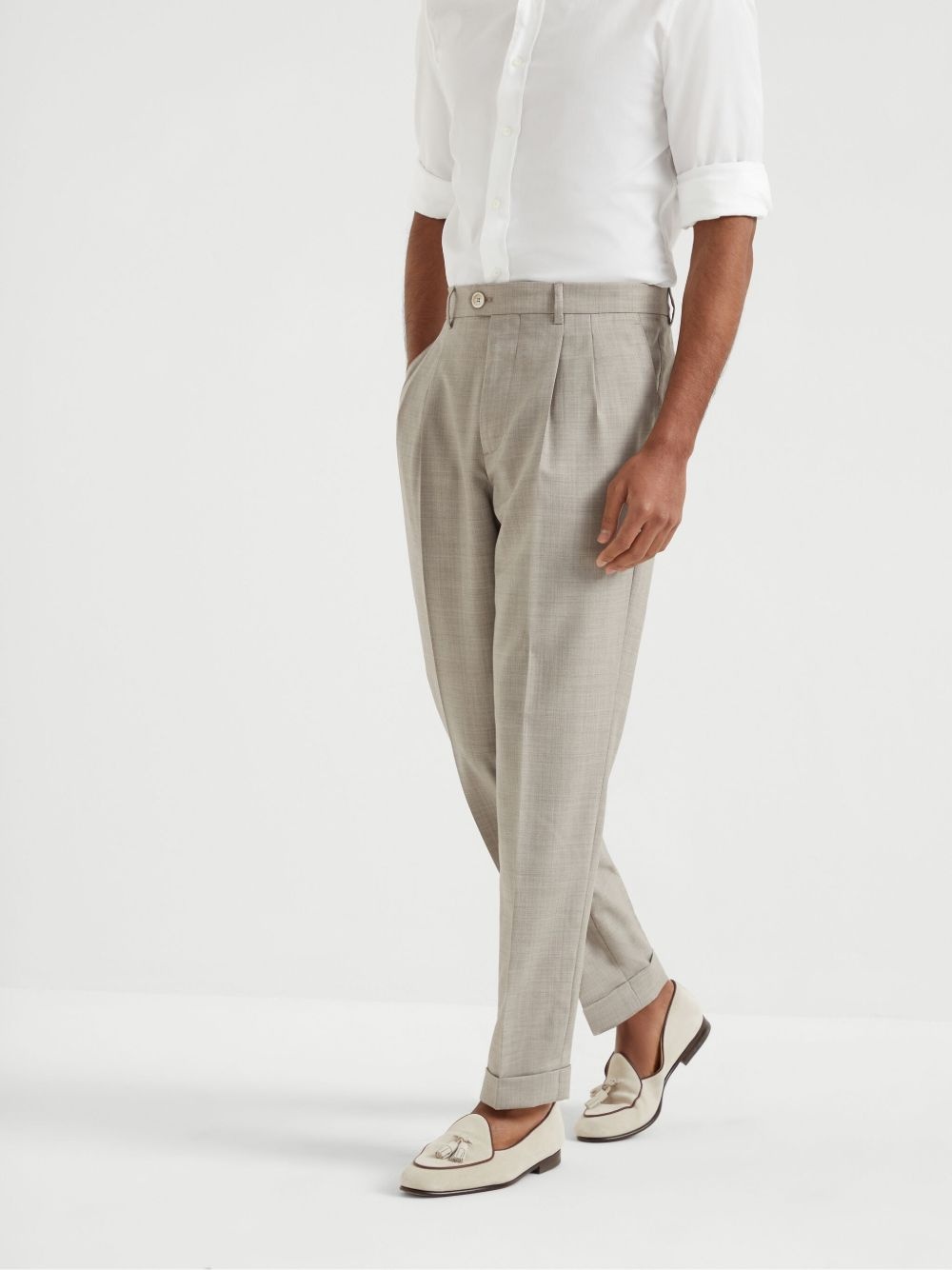 pleat-detail tailored trousers - 3