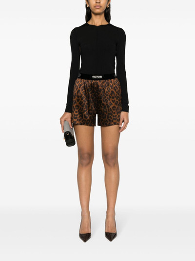TOM FORD leopard-print silk shorts outlook